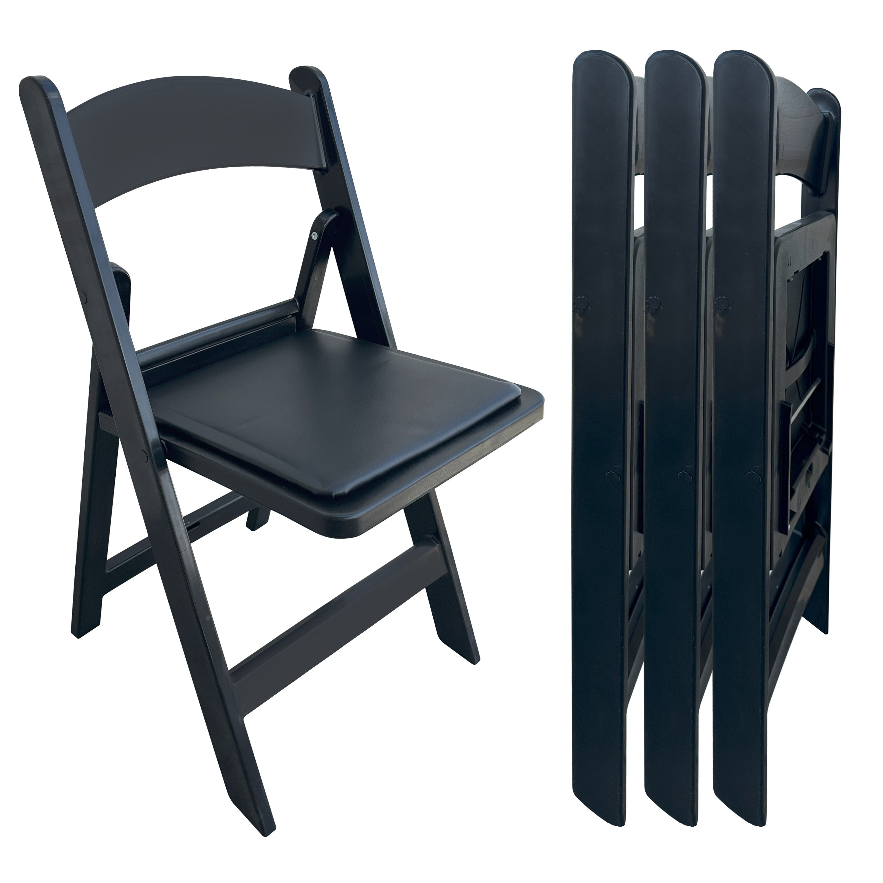 כיסא מתקפל מרופד שחור #צבע_שחור