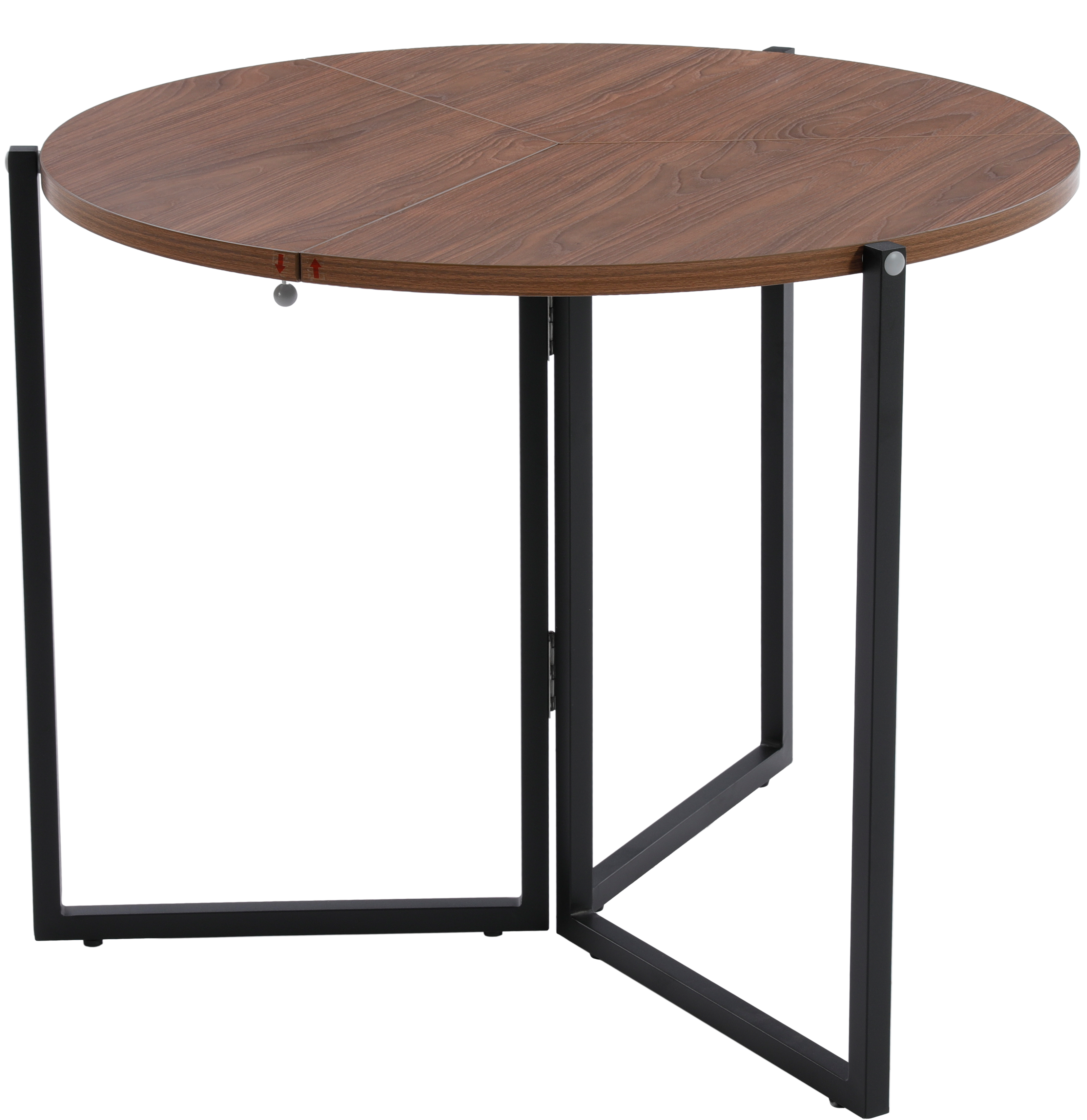 שולחן עגול מתקפל צבע אגוז קוטר 90 דגם רומא