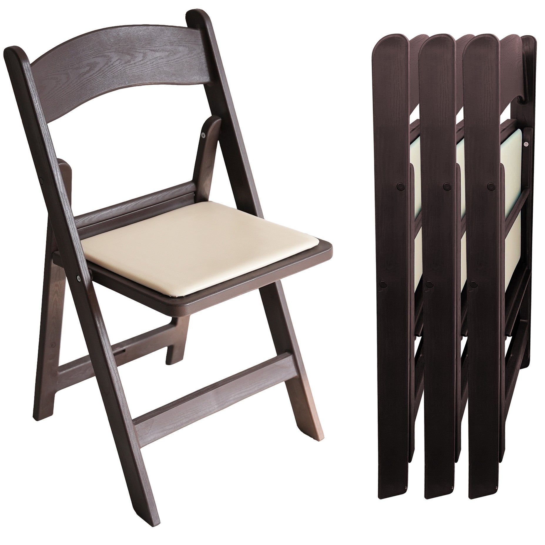 כסא מתקפל מרופד צבע חום ##צבע_חום