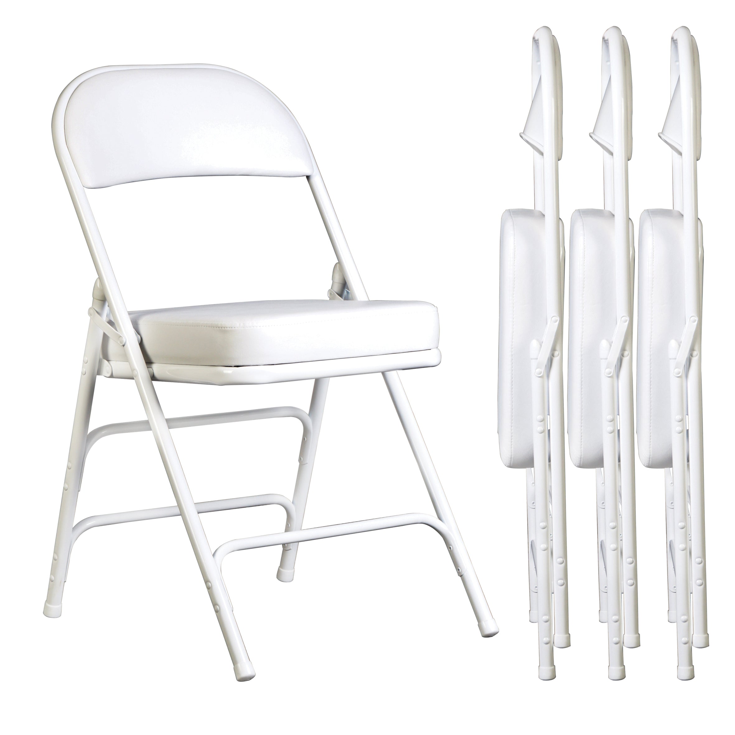 כיסא מתקפל מרופד נוח מאוד חזק יציב מושב וגב מרופד כסא מתקפל צבע לבן דגם היילנד#צבע_לבן