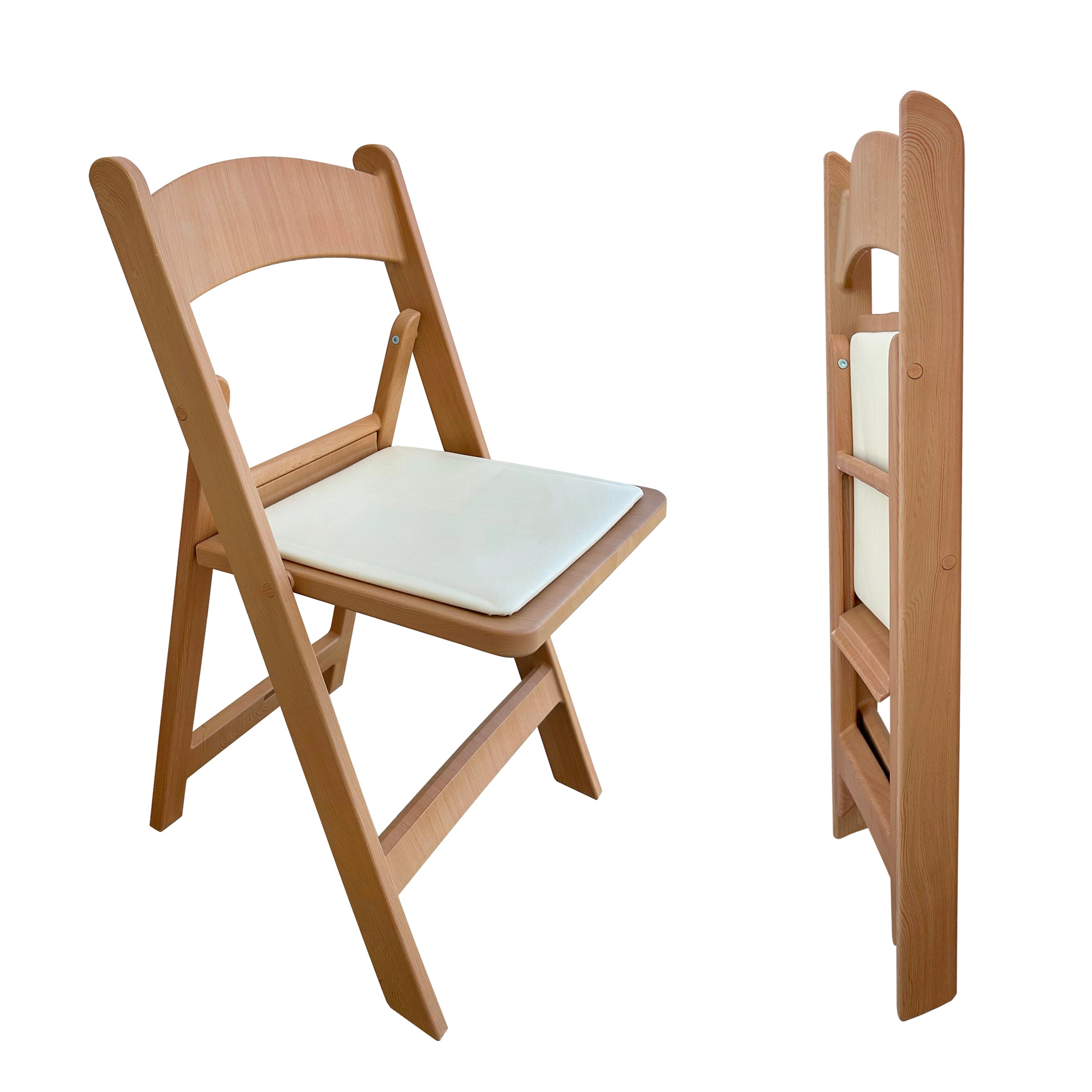 כסא מתקפל מרופד צבע עץ טבעי בהיר #צבע_עץ טבעי