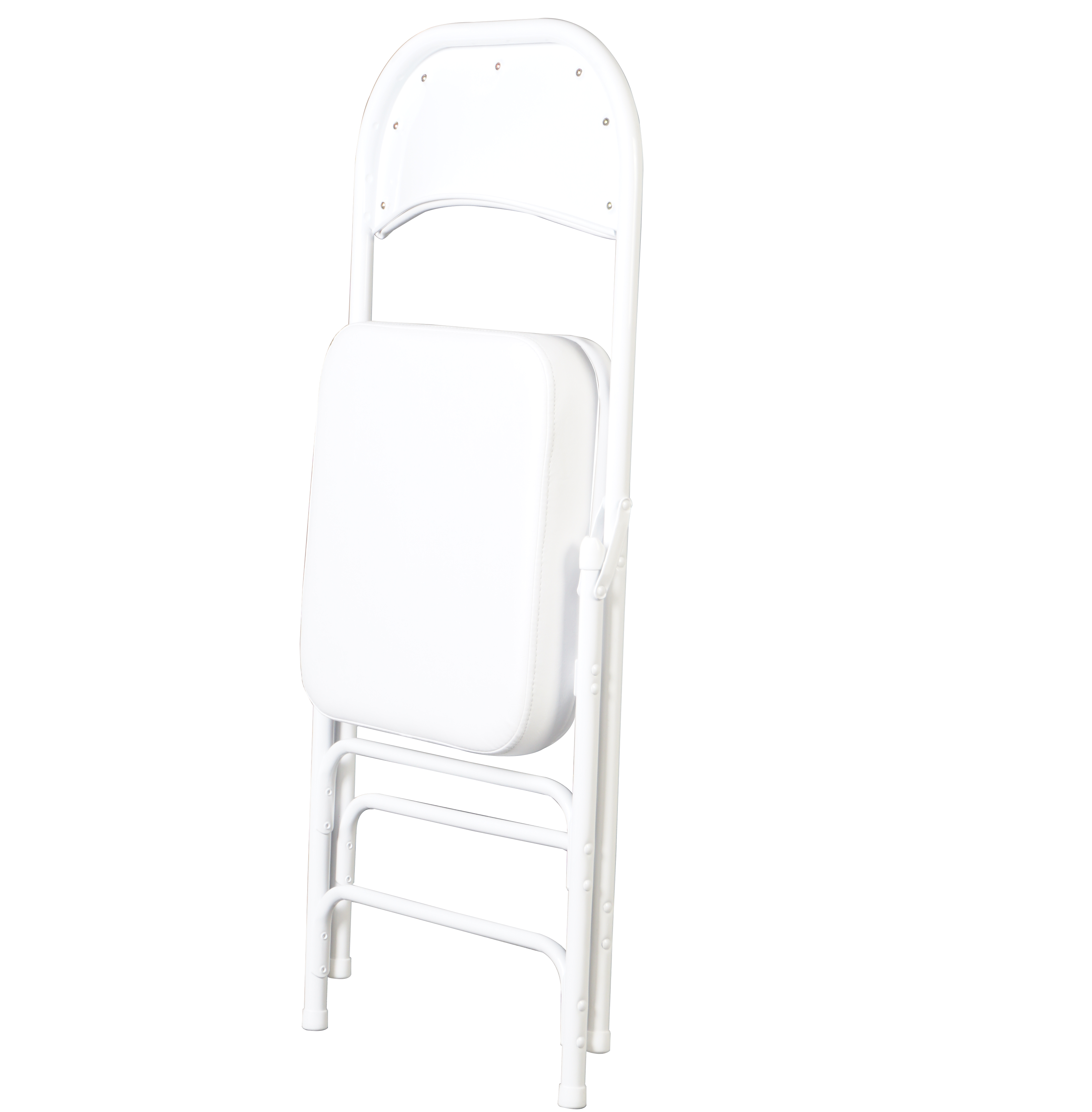 כיסא מתקפל מרופד נוח מאוד חזק יציב מושב וגב מרופד כסא מתקפל צבע לבן דגם היילנד#צבע_לבן