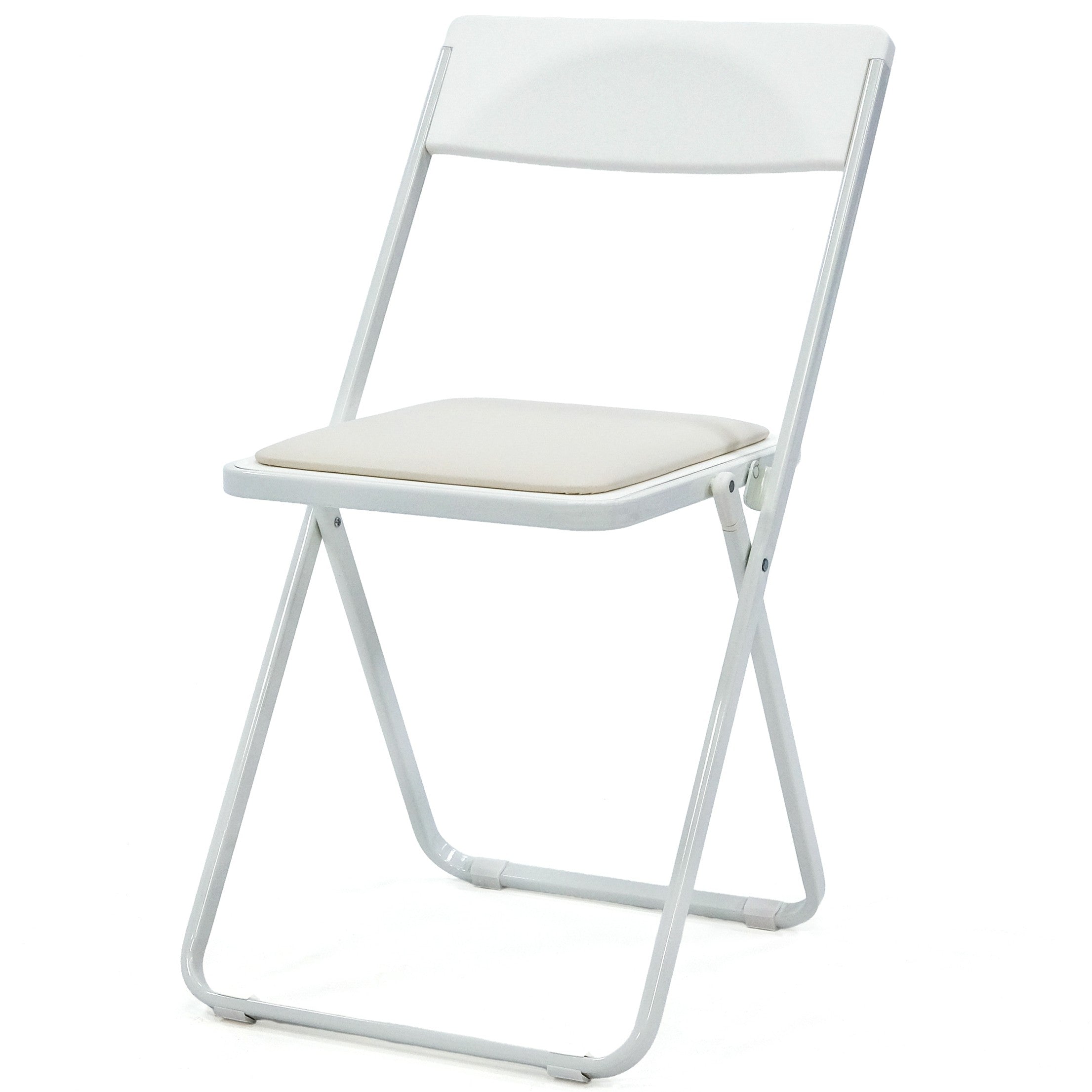 כסא מתקפל מרופד חזק ונוח מאוד מתקפל דק מאוד מתקפל ל 2.6 סמ בלבד לאחסנה הכיסא מרופד #צבע_לבן