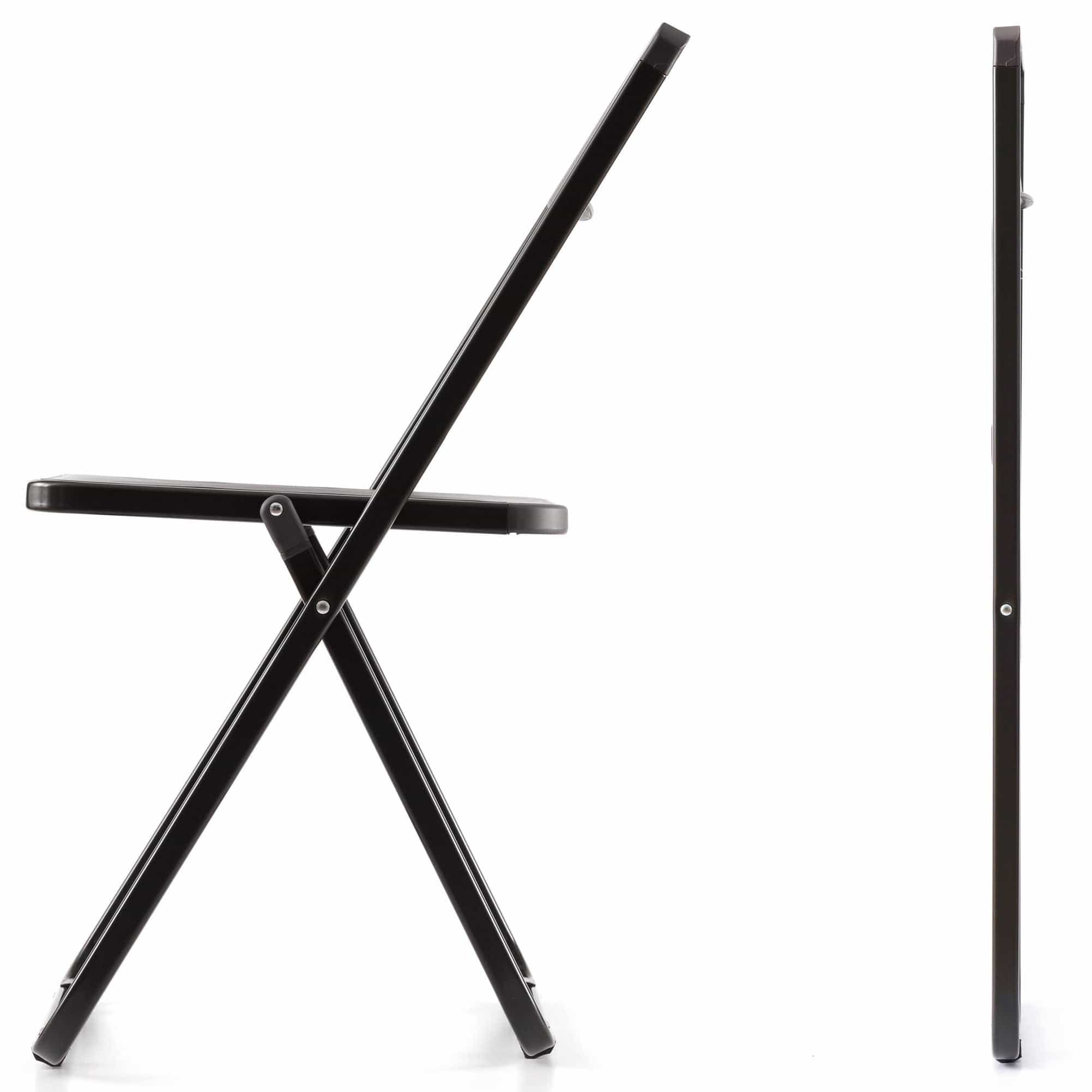 כסא מתקפל דק מאוד ואיכותי דגם סלים בצבע שחור