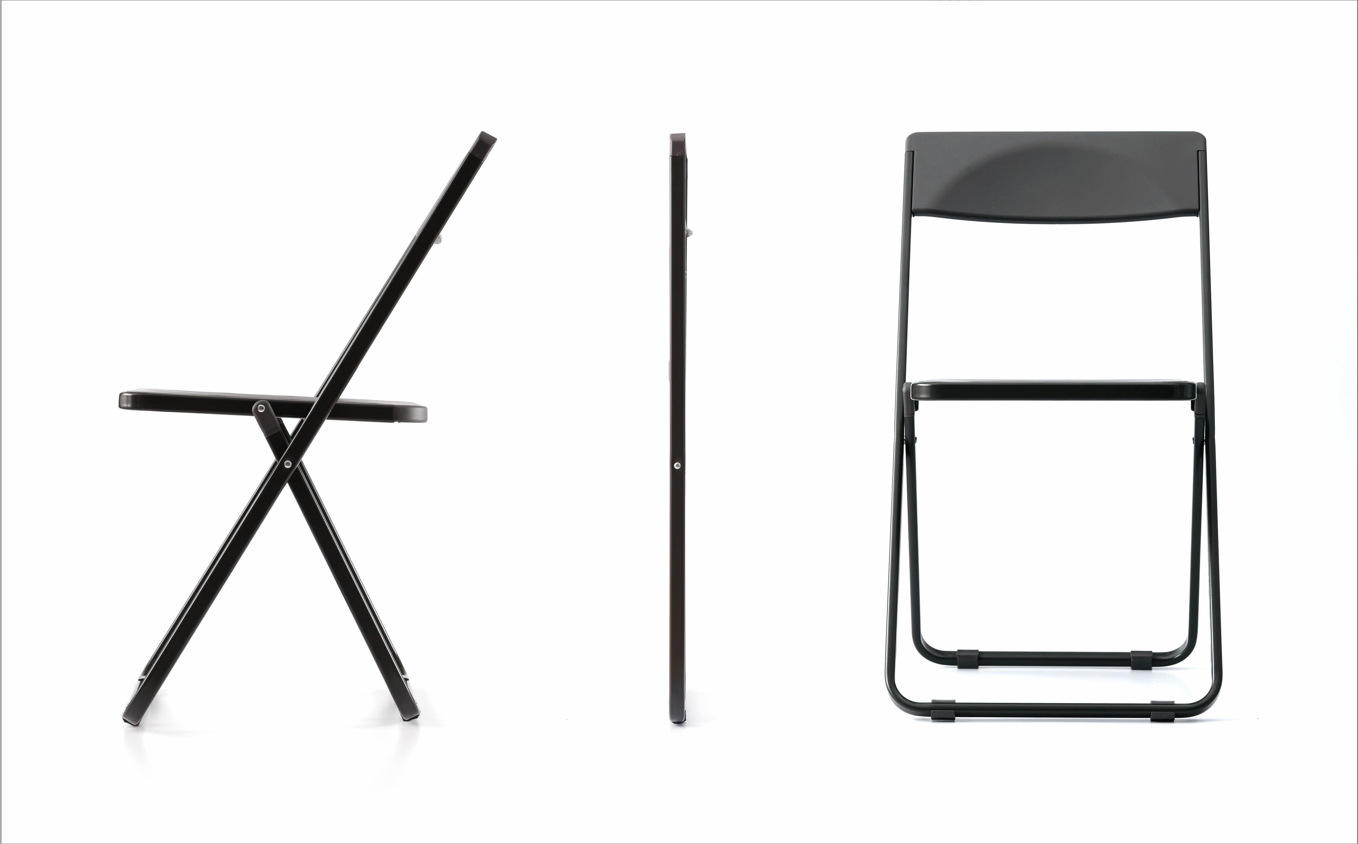 כסא מתקפל דק צבע שחור דגם סלים