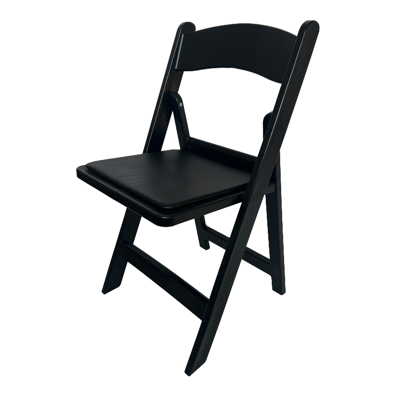 כיסא מתקפל מרופד שחור #צבע_שחור