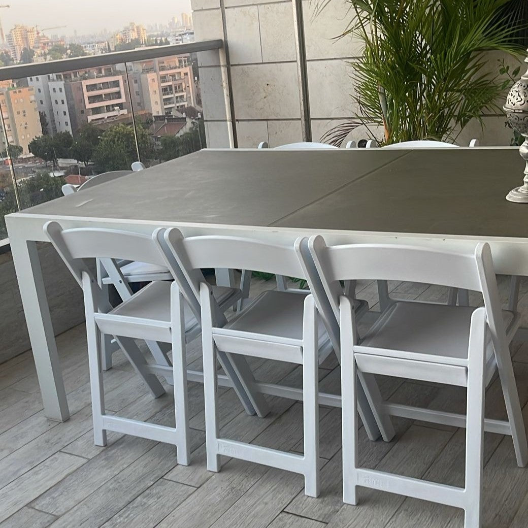 כסא מתקפל מרופד לבן #צבע_לבן