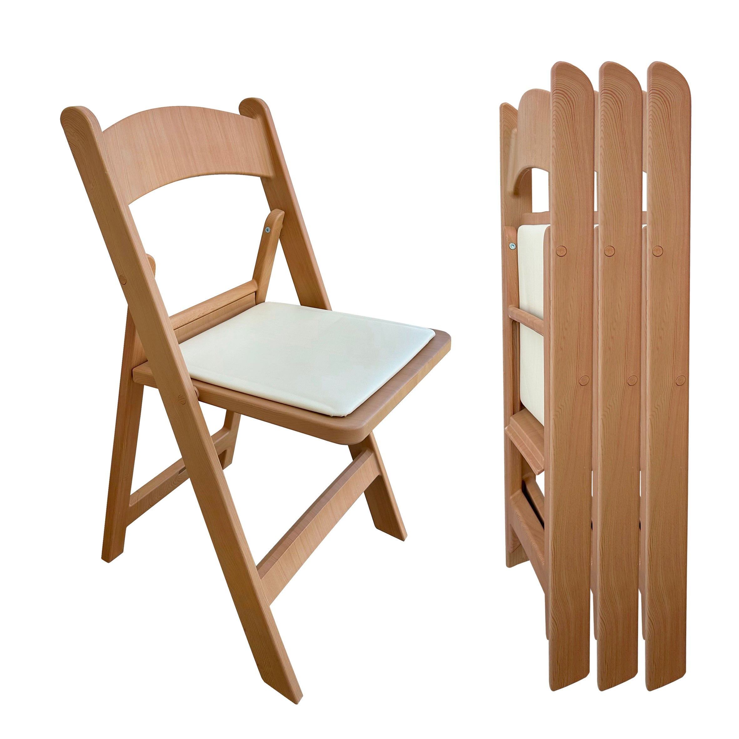 כסא מתקפל מרופד צבע עץ טבעי בהיר #צבע_עץ טבעי