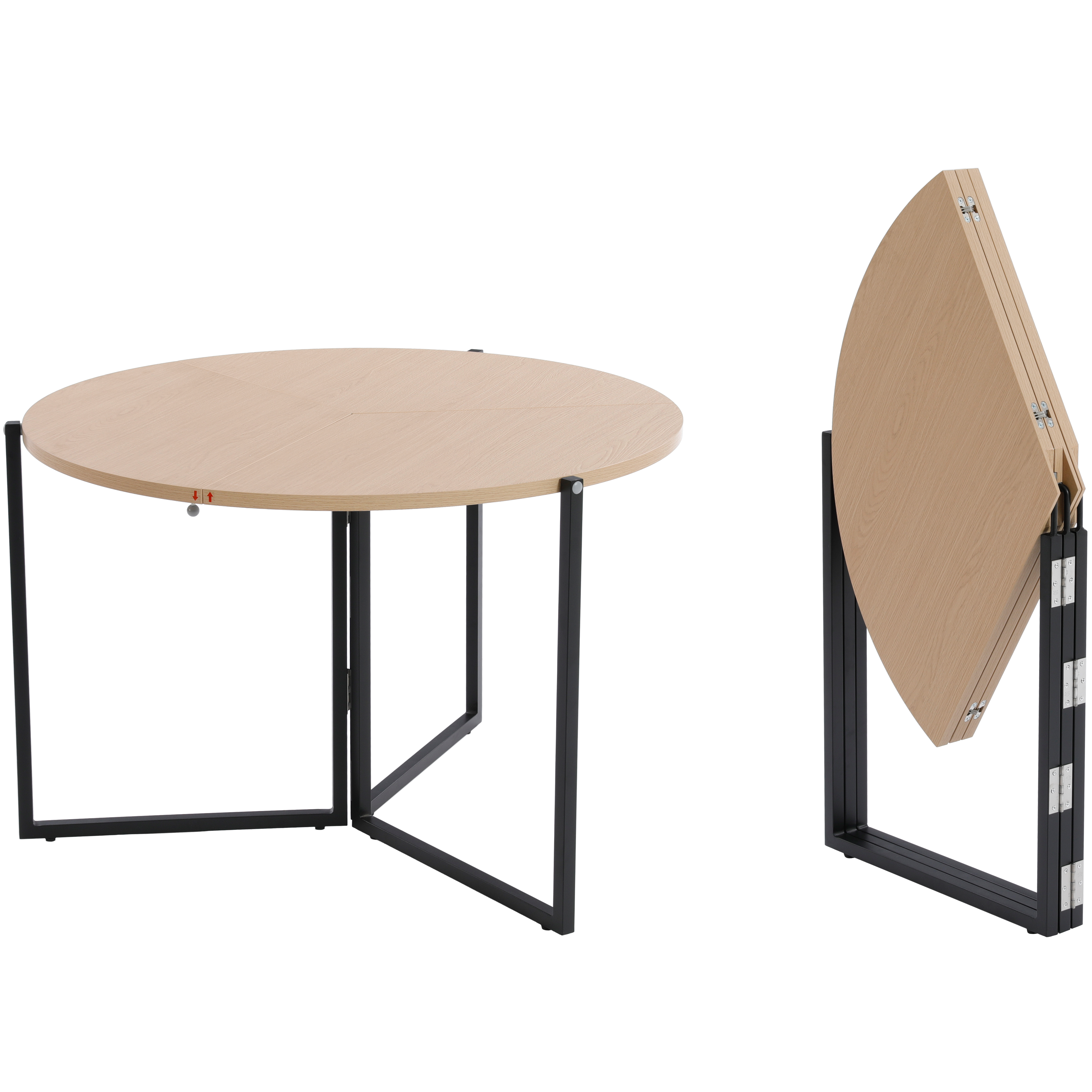 שולחן עגול מתקפל צבע אלון קוטר 110 דגם רומא