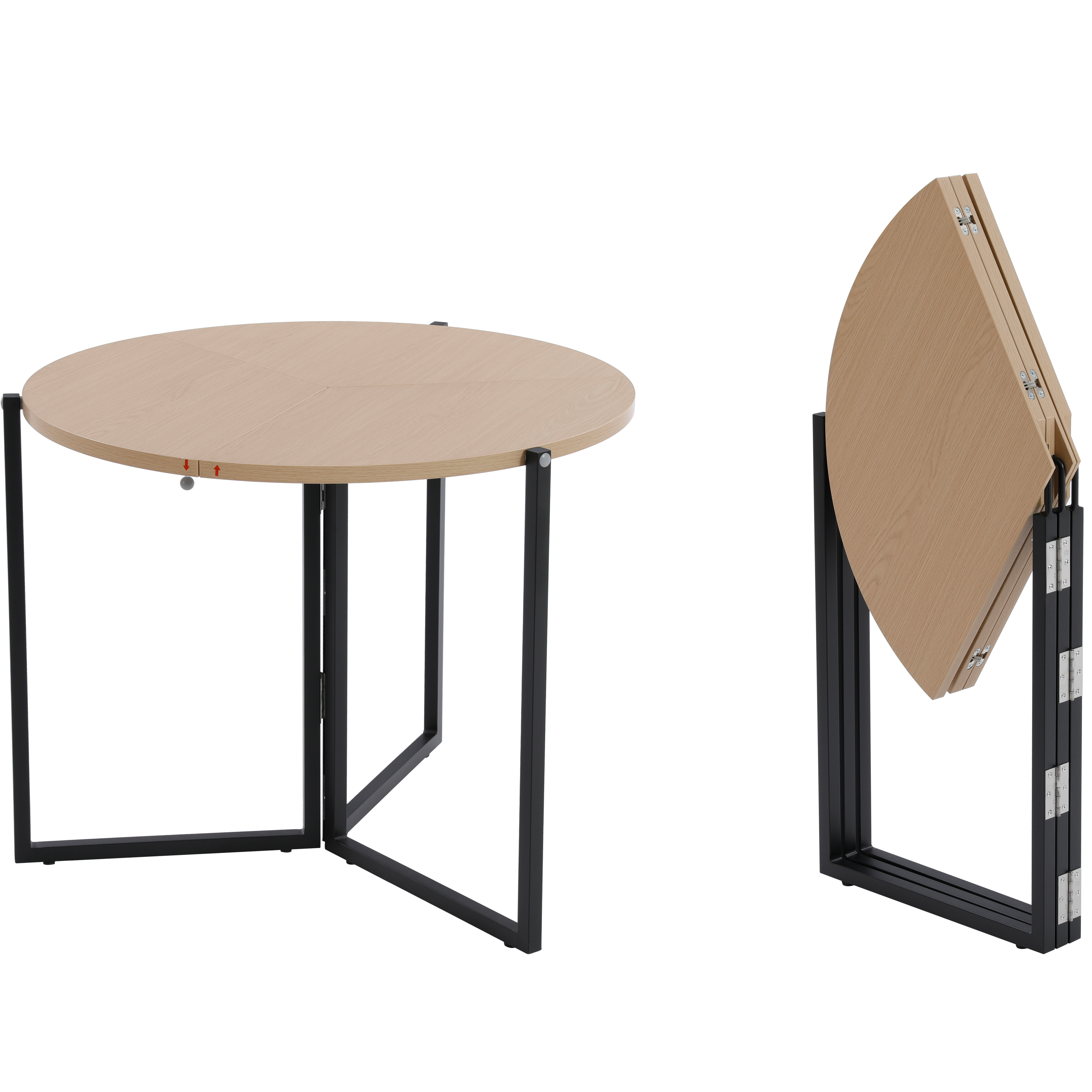 שולחן עגול מתקפל צבע אלון קוטר 90 דגם רומא