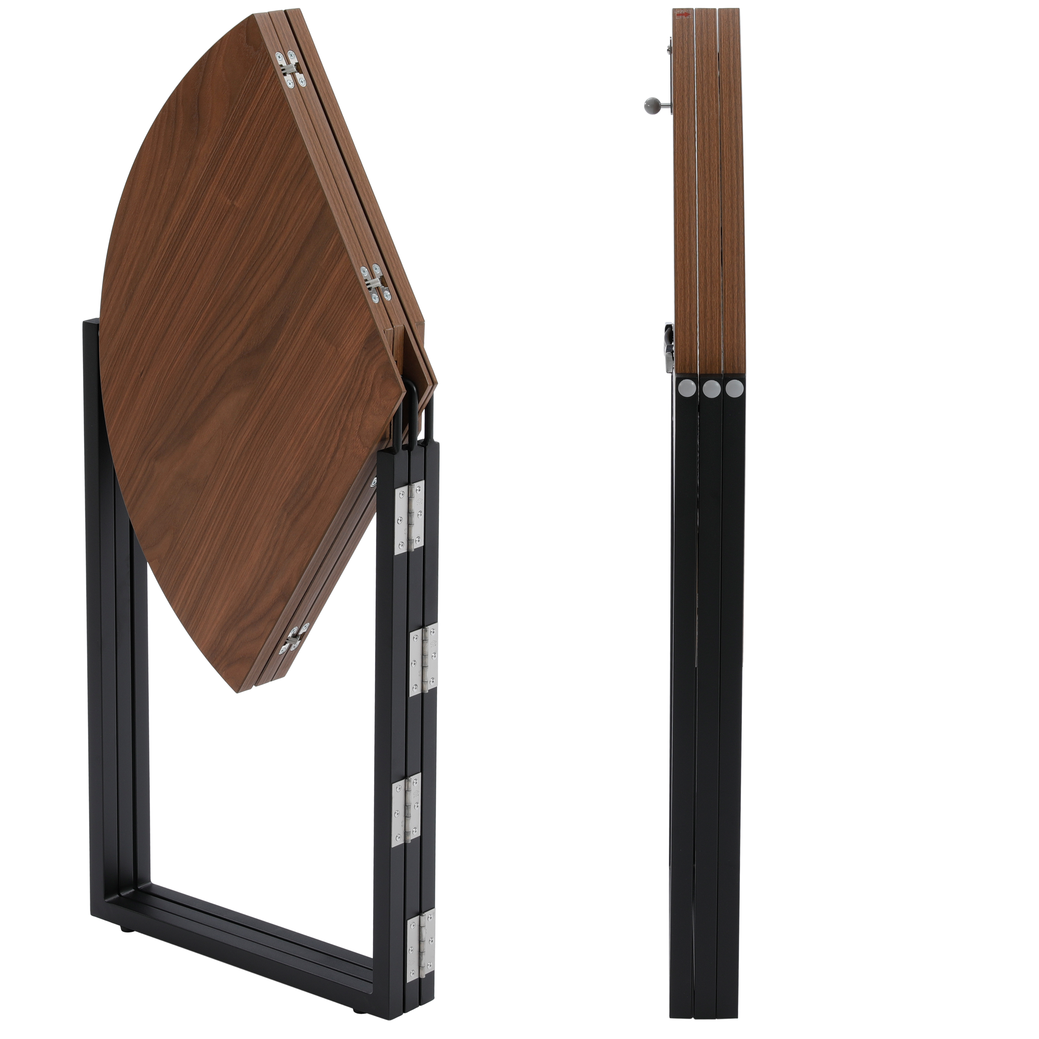 שולחן עגול מתקפל צבע אגוז קוטר 90 דגם רומא