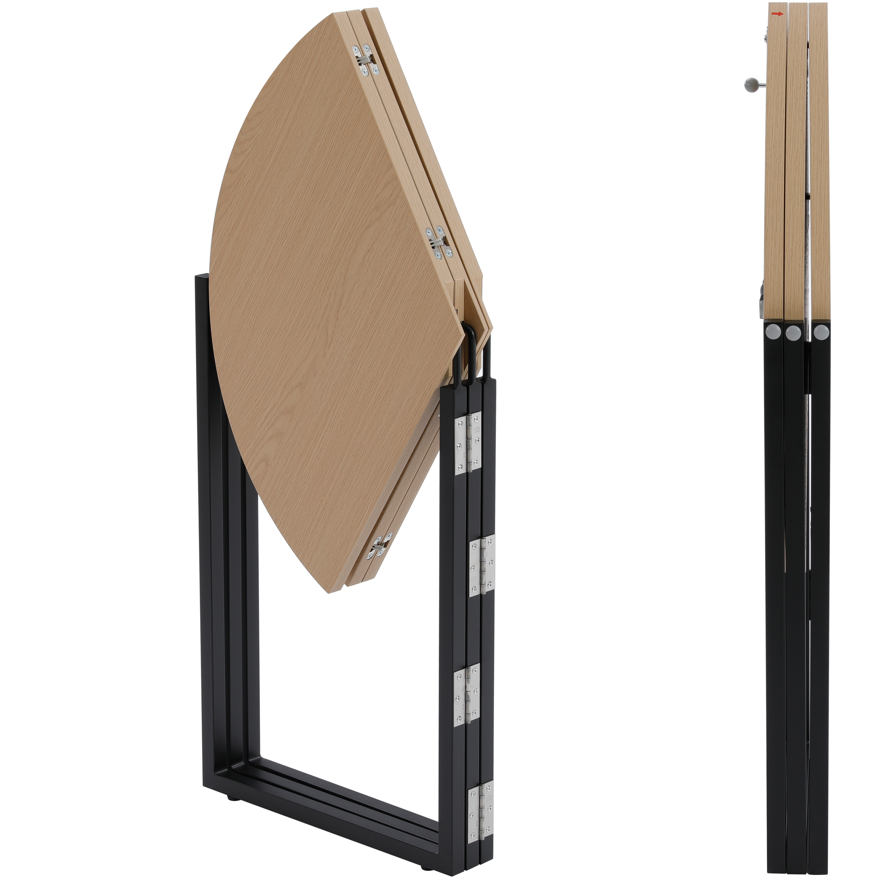 שולחן עגול מתקפל צבע אלון קוטר 90 דגם רומא