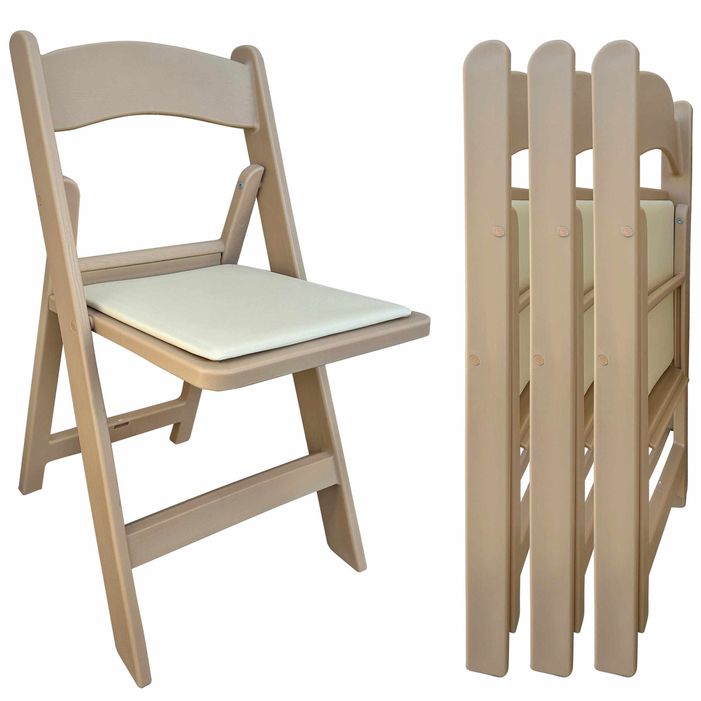 כסא מתקפל מרופד צבע בז' בהיר #צבע_בז' בהיר