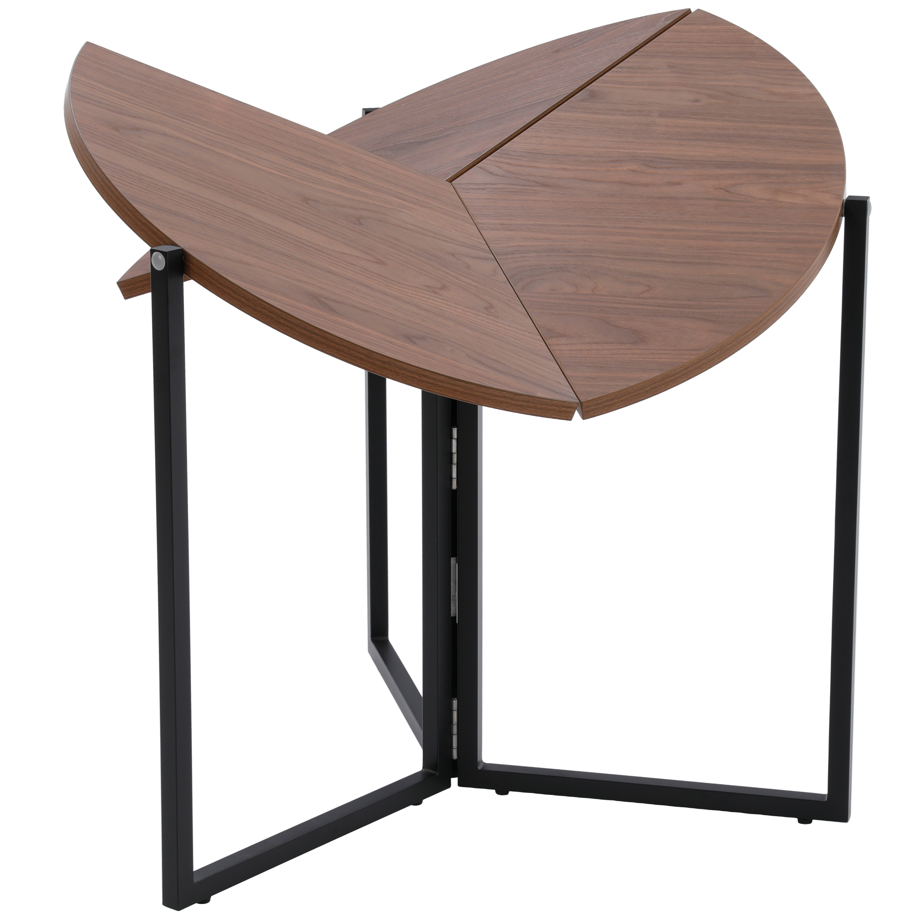 שולחן עגול מתקפל צבע אגוז קוטר 90 דגם רומא