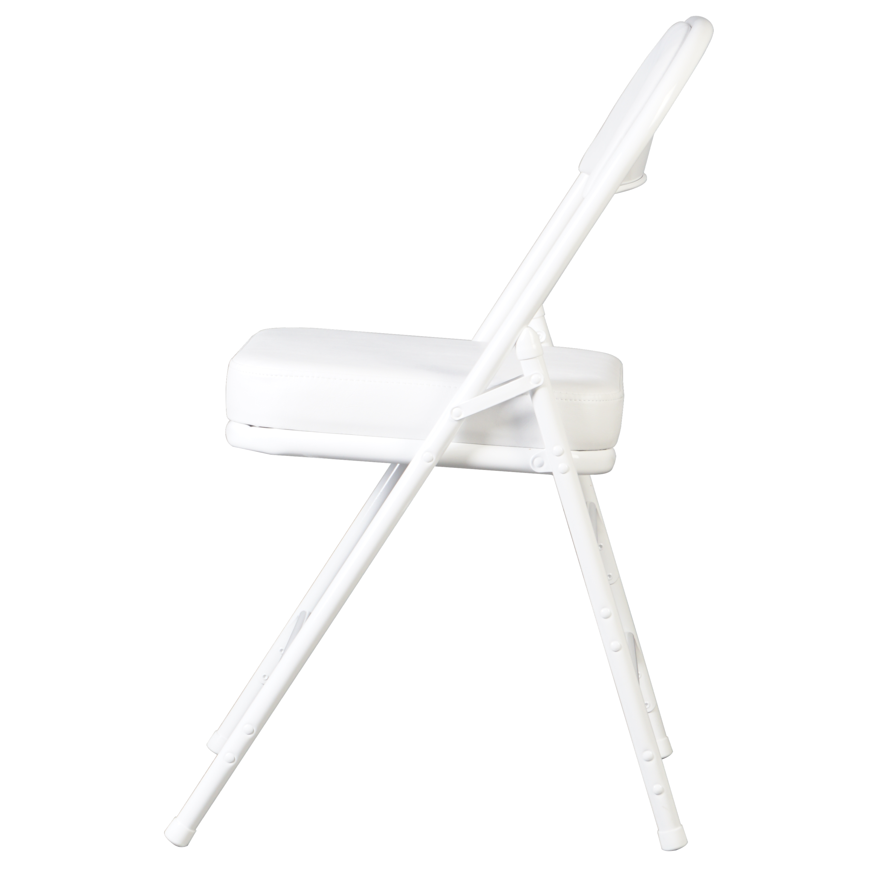 כיסא מתקפל מרופד נוח מאוד חזק יציב מושב וגב מרופד כסא מתקפל צבע לבן דגם היילנד#צבע_לבן