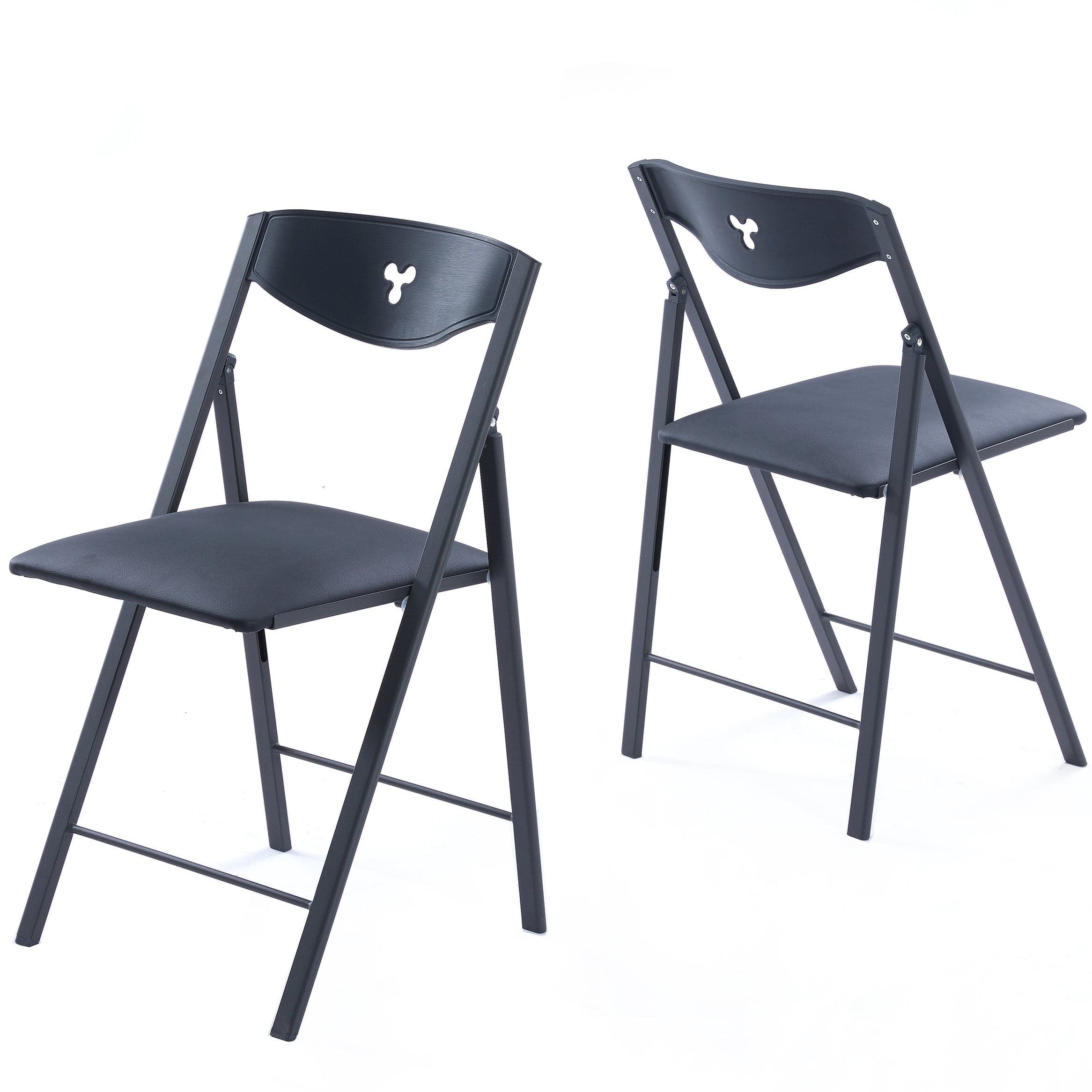 כסא מתקפל מרופד בצבע שחור דגם אורלנדו