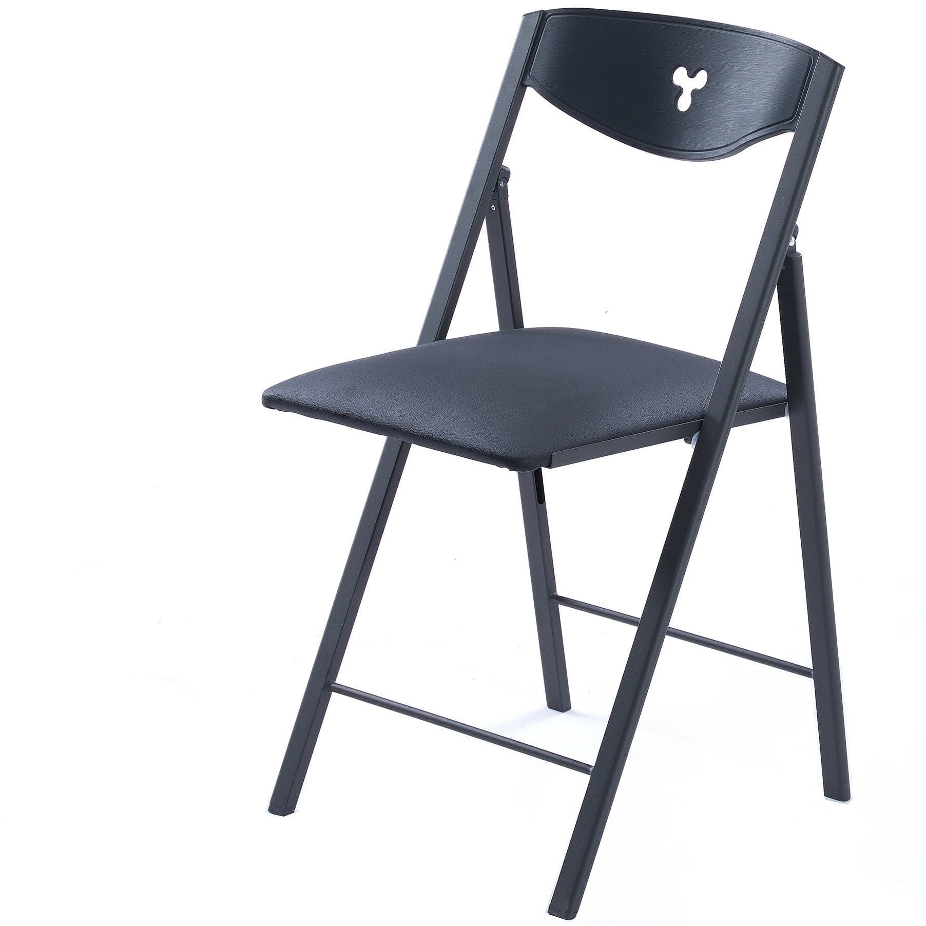 כסא מתקפל מרופד בצבע שחור דגם אורלנדו