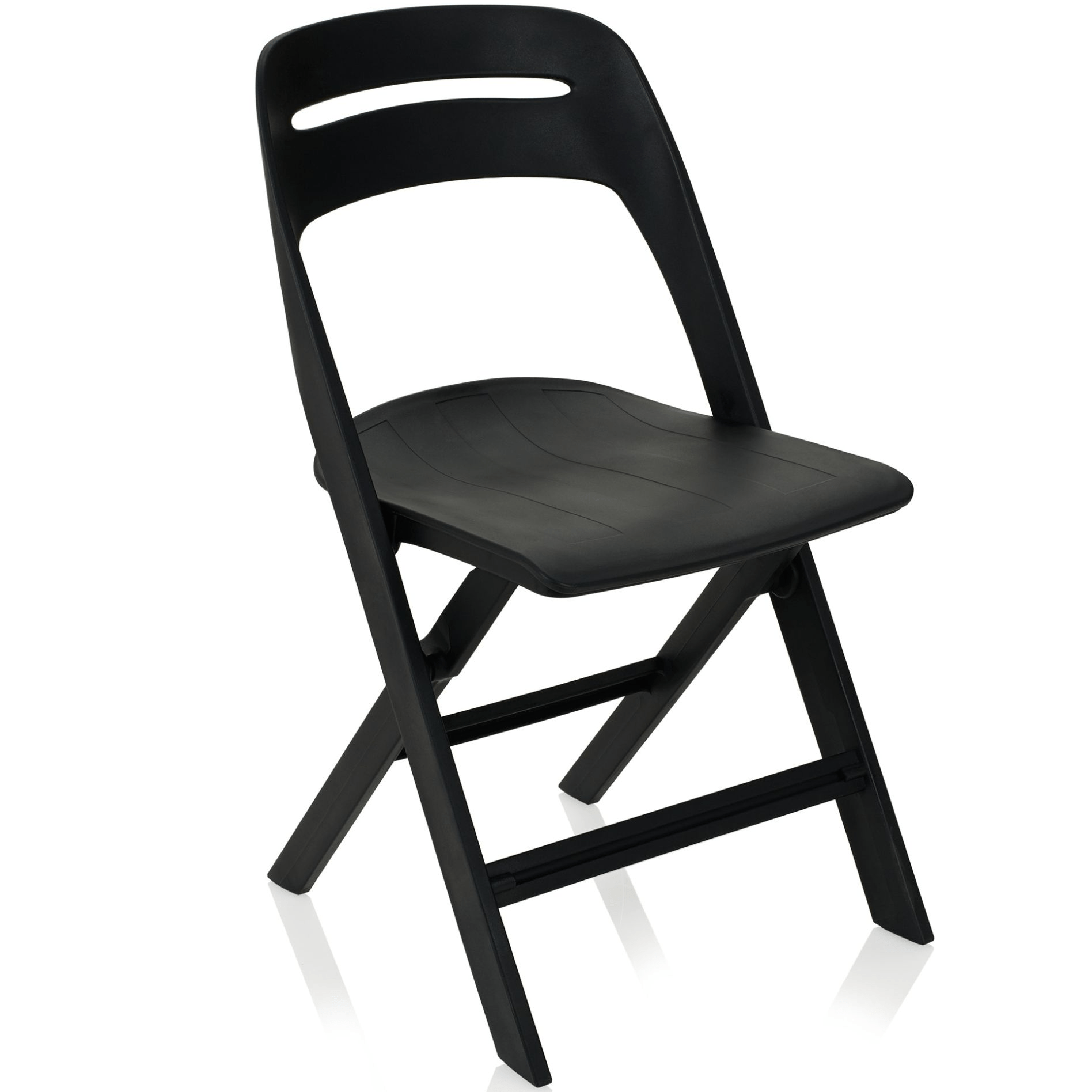 כסא מתקפל יוקרתי, מעוצב ונוח דגם לזארק שחור מוגן מים לשימוש פנים או חוץ