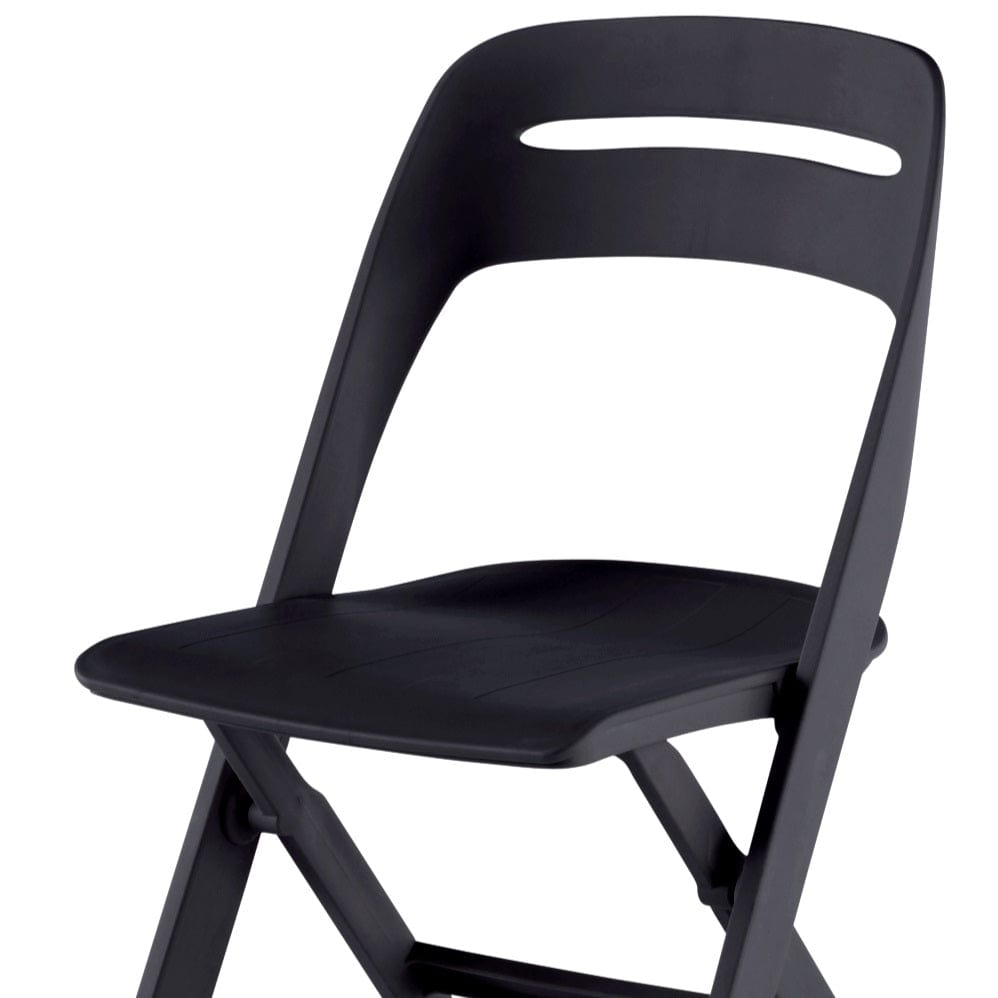 כסא מתקפל יוקרתי, מעוצב ונוח דגם לזארק שחור מוגן מים לשימוש פנים או חוץ
